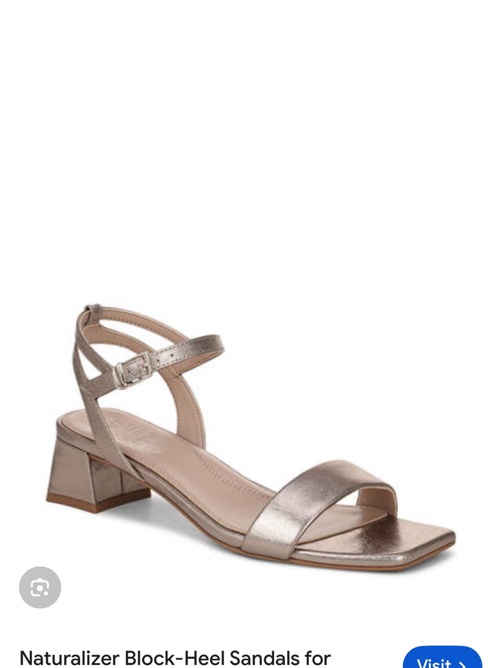 Naturalizer Metallic Rose Gold Block Heel Sandals
